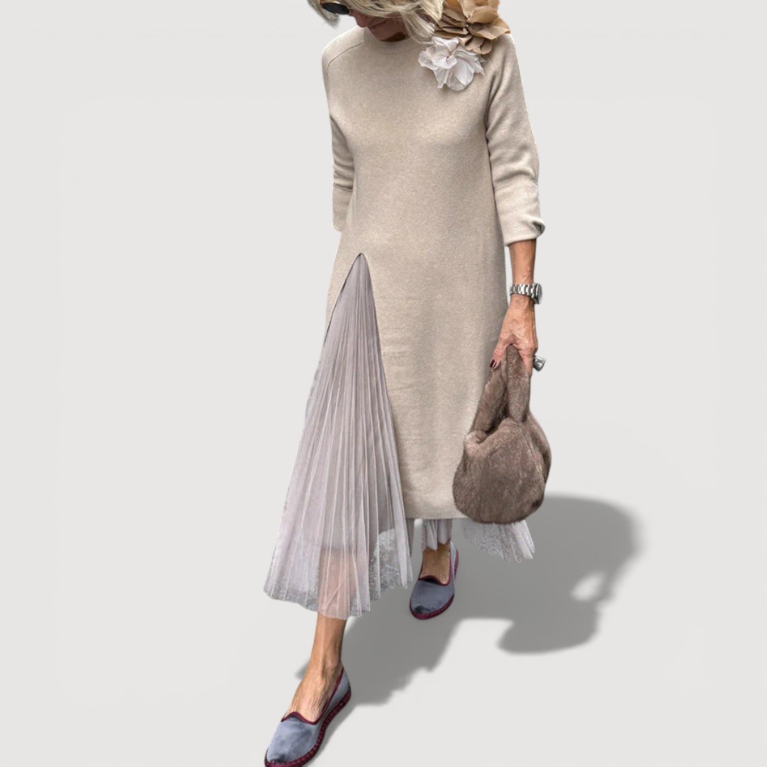 ANNA – LAYERED MIDI DRESS