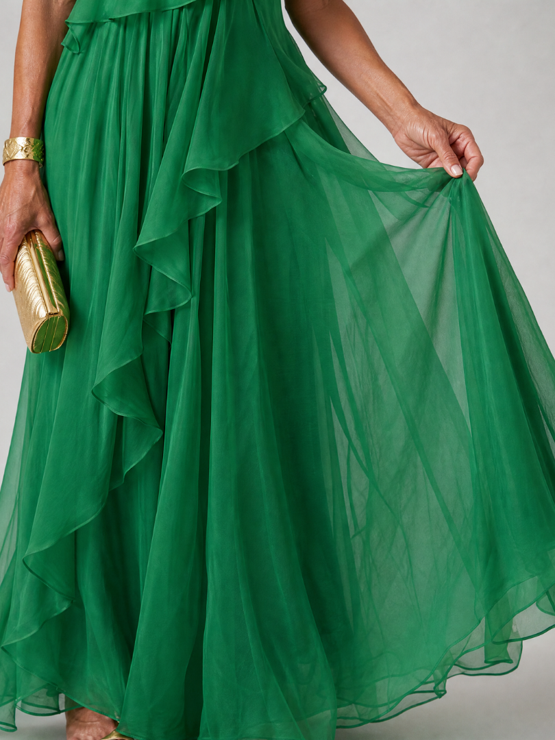 Talia | Cascading Ruffle Maxi Dress