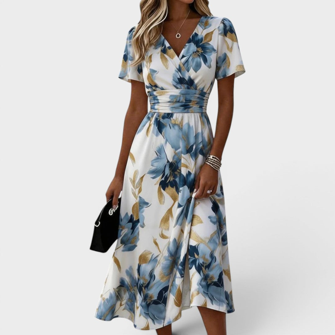 Elena | Floral Wrap Midi Dress