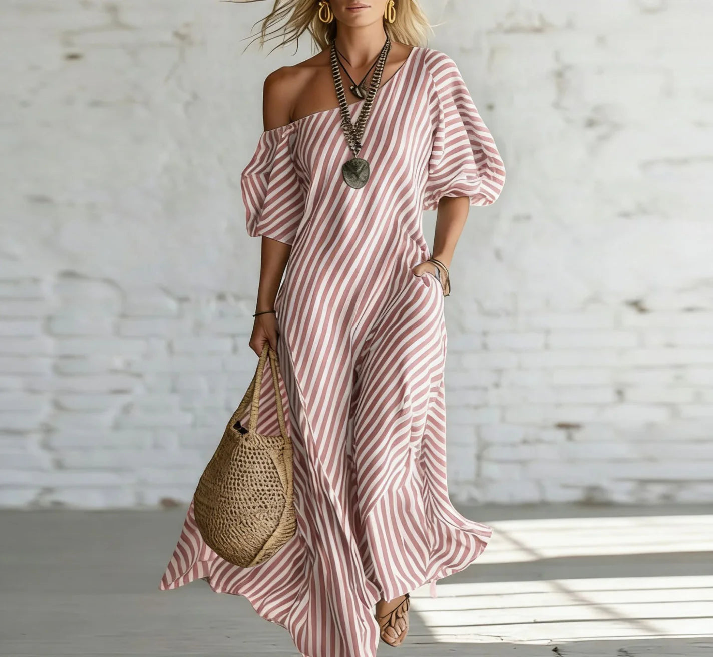 Alexia | Striped Maxi Dress