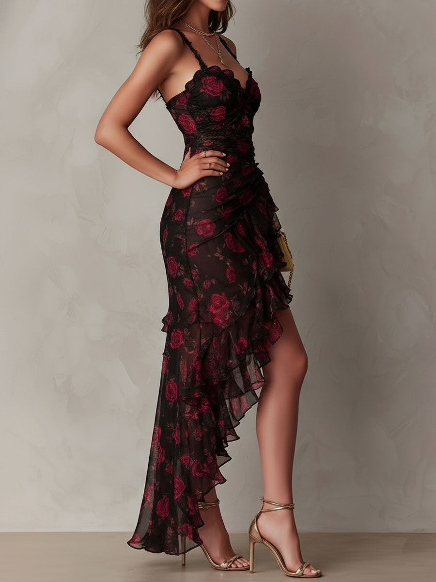 Lane | Floral Ruched Hem Dress