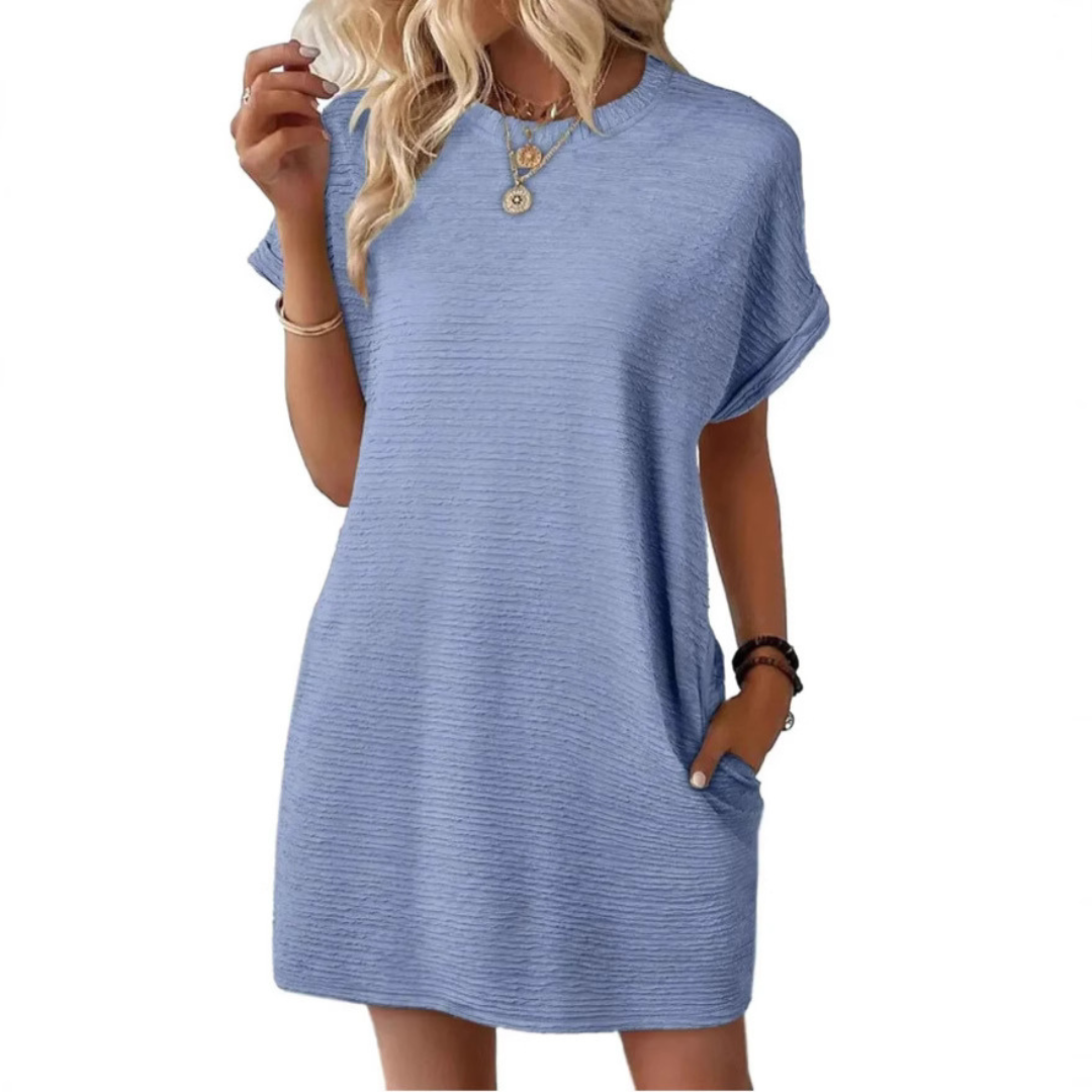 Natasha – Casual Minimalist Round Neck Summer Dress