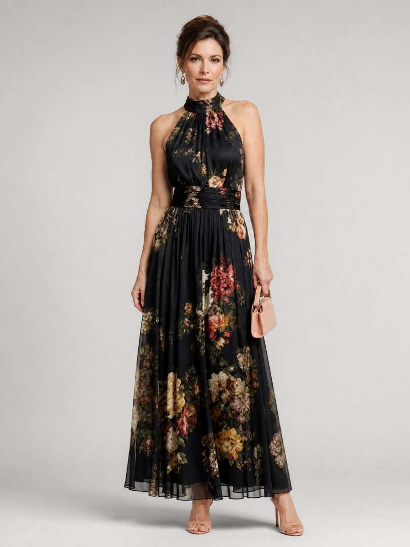 Sienne | Floral Halter Midi Dress