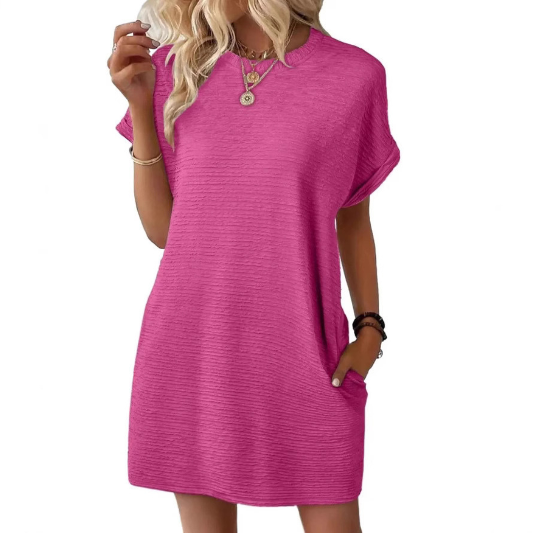 Natasha – Casual Minimalist Round Neck Summer Dress