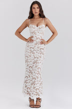 Isabella- Pearl Blossom Maxi Dress