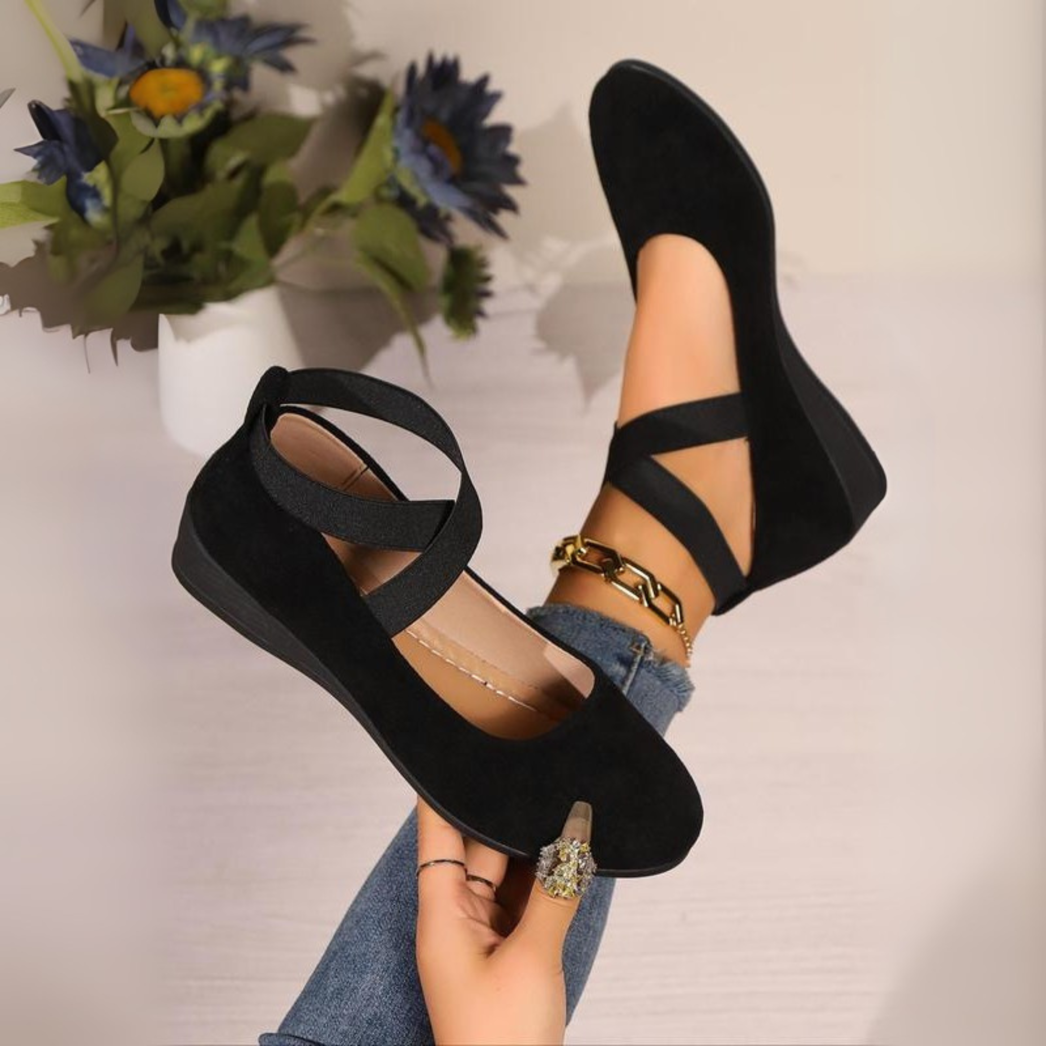 Catrine | Closed Wedge Ballerina Shoes