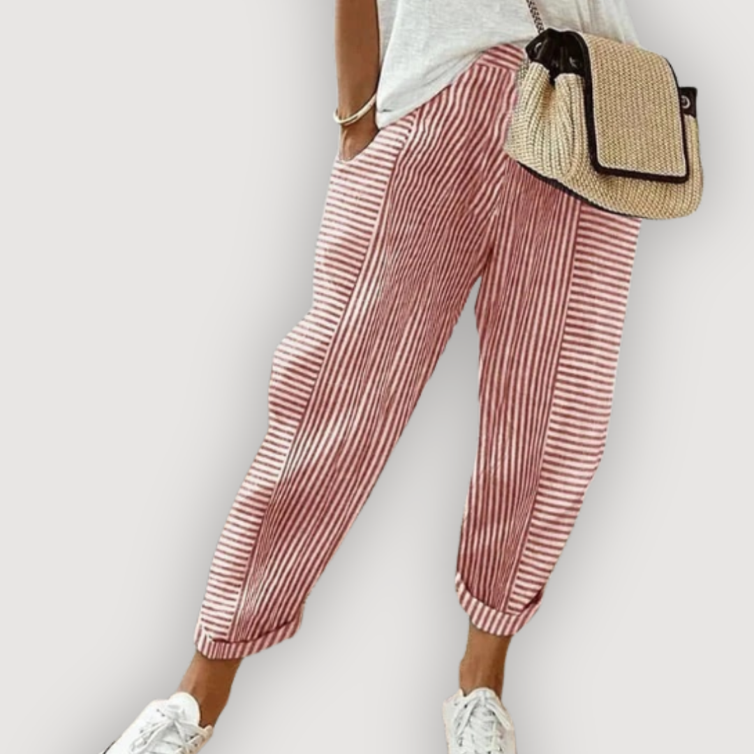 MIRA – STRIPED LINEN TROUSERS