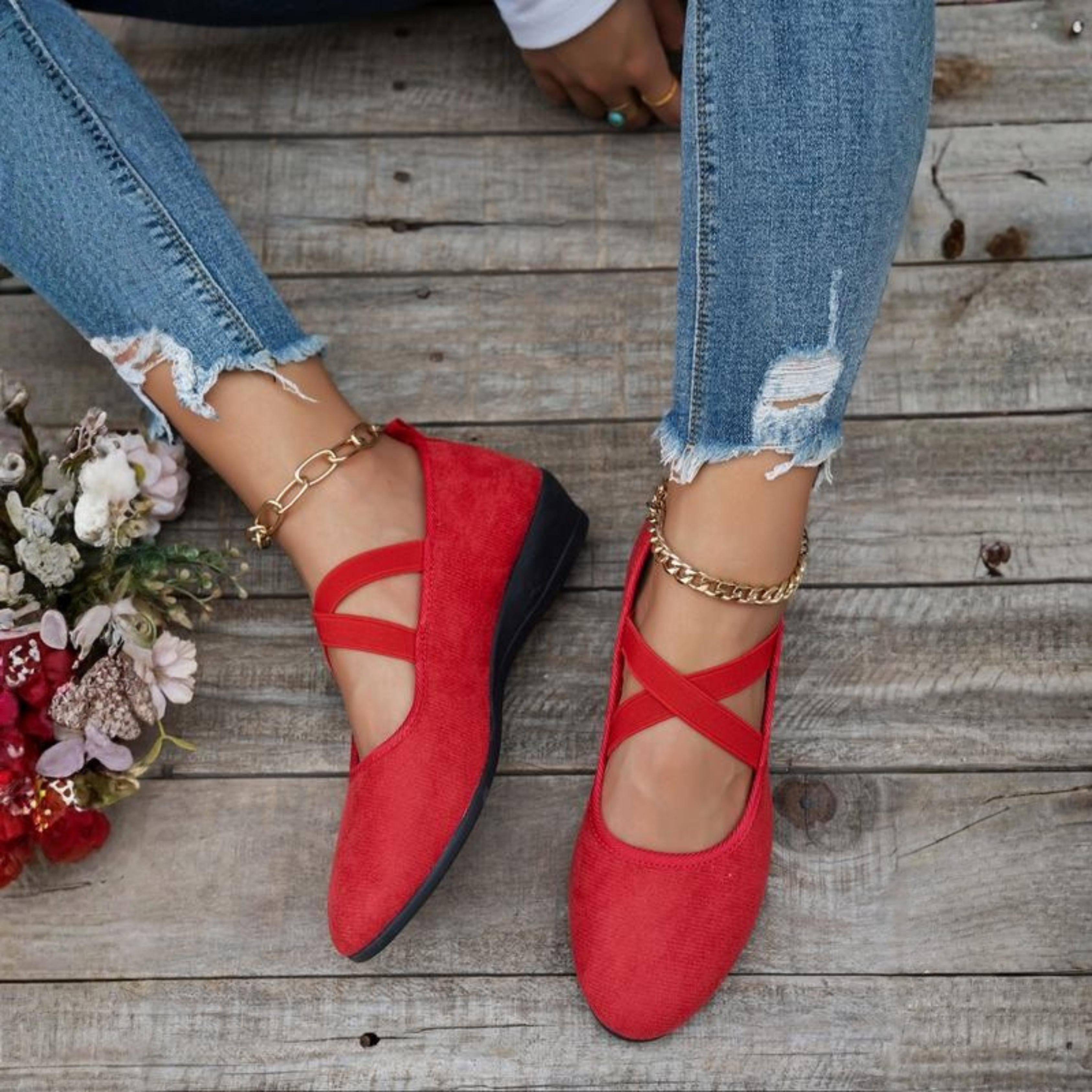 Catrine | Closed Wedge Ballerina Shoes