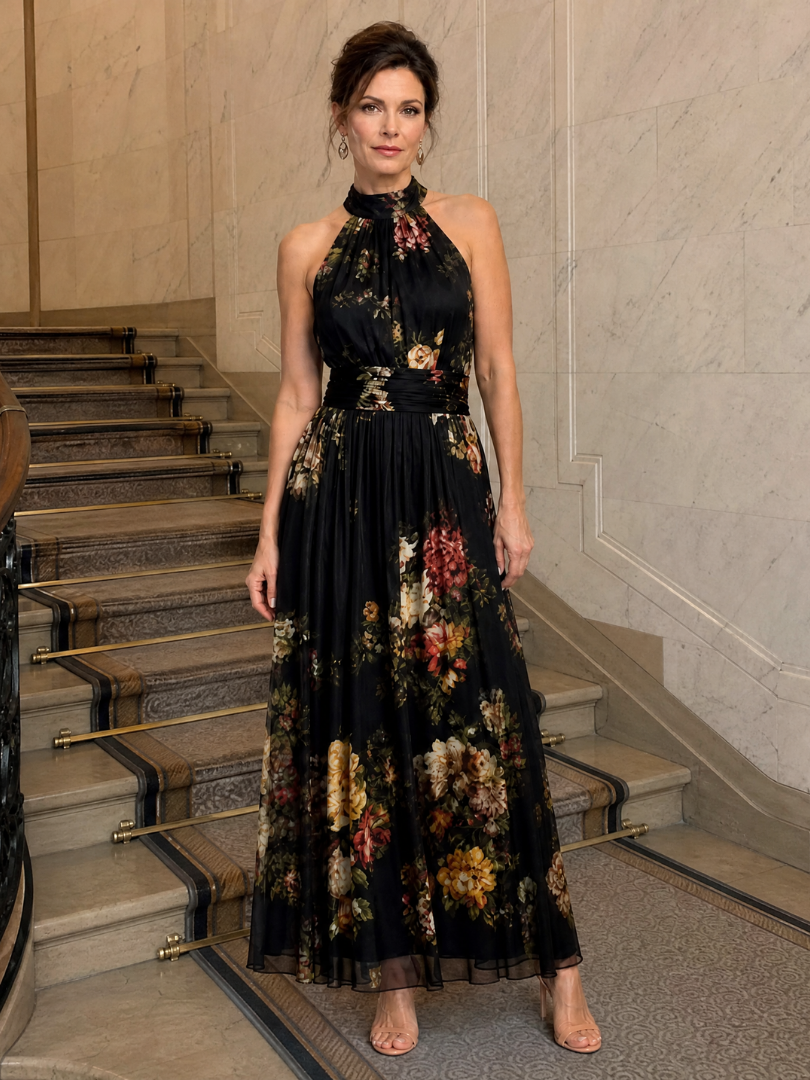 Sienne | Floral Halter Midi Dress