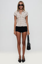 Ellie - Brown Lady Blouse