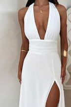 Violet - Deep V Maxi Dress