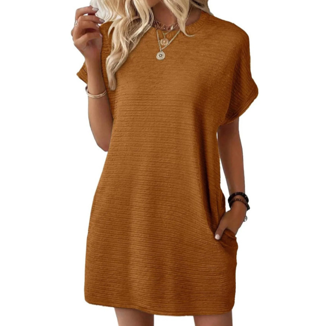 Natasha – Casual Minimalist Round Neck Summer Dress