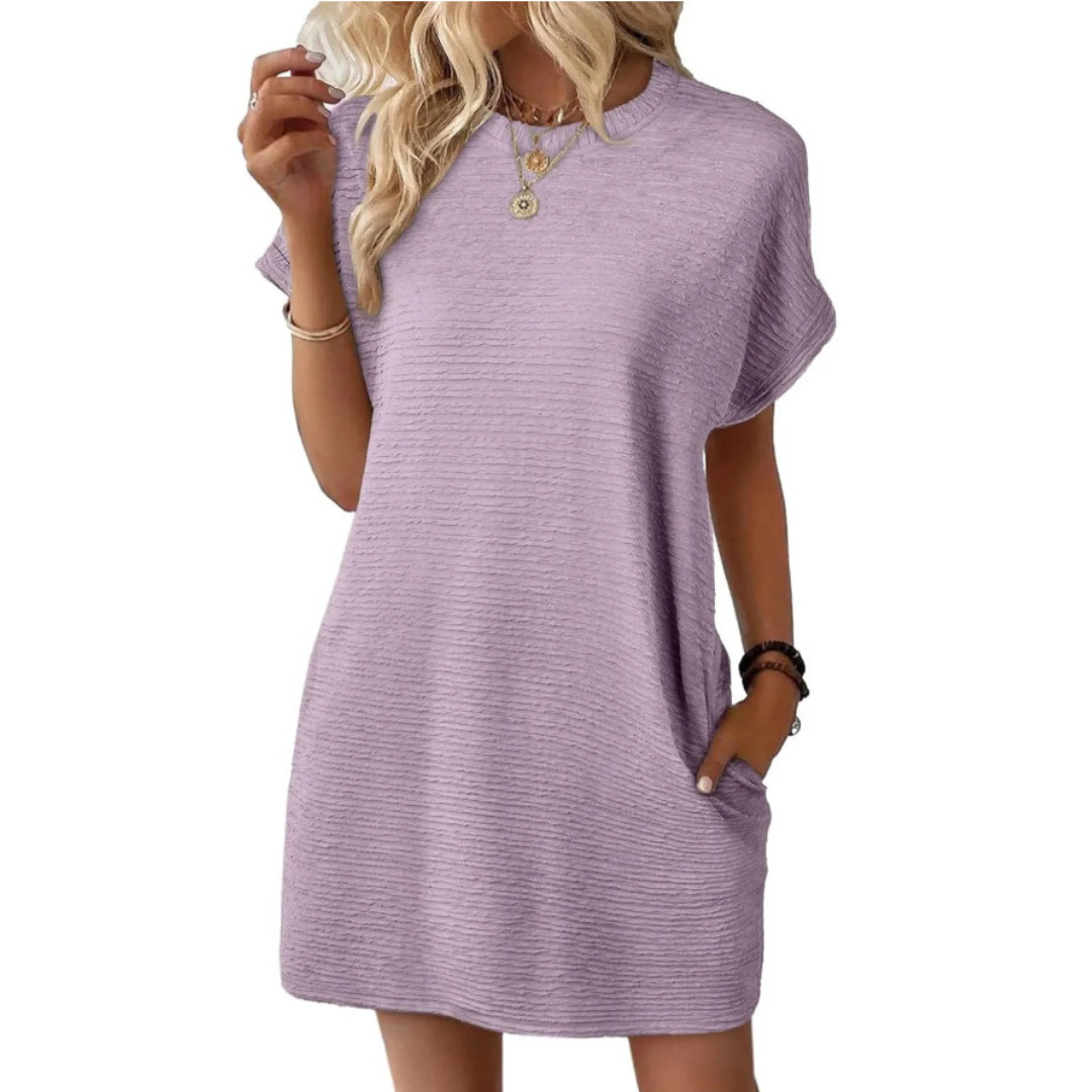 Natasha – Casual Minimalist Round Neck Summer Dress