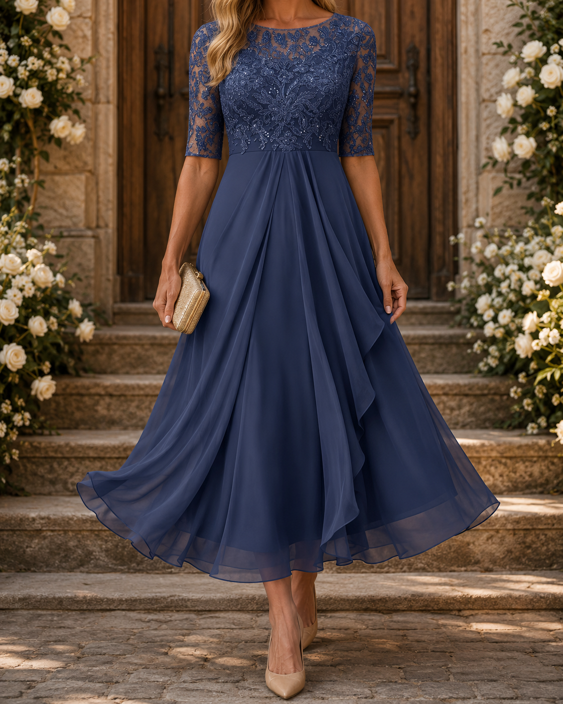 Rosa | Lace Midi Dress