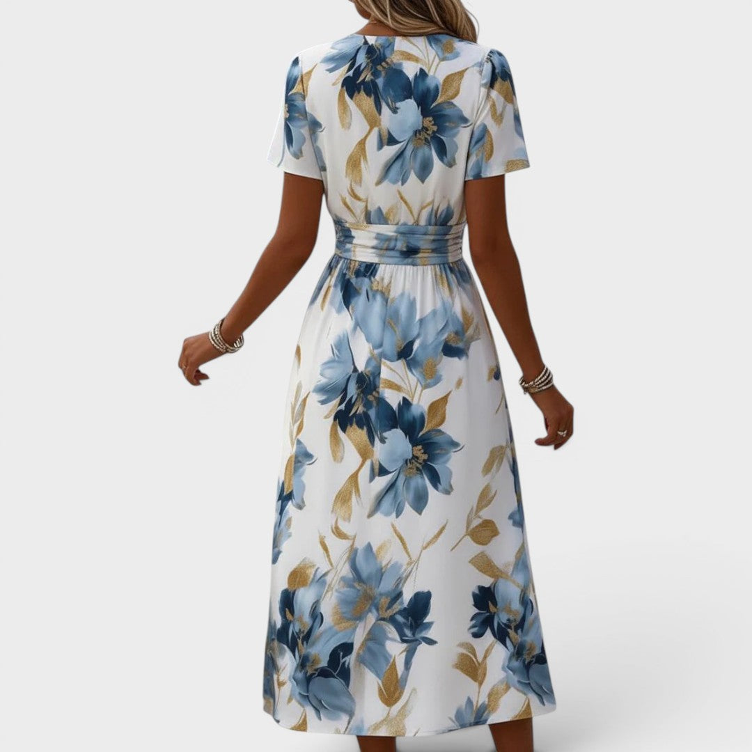 Elena | Floral Wrap Midi Dress