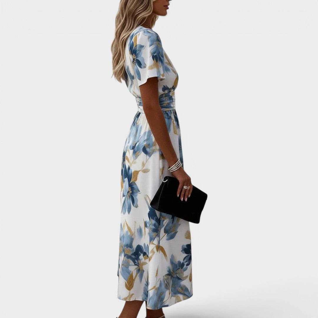 Elena | Floral Wrap Midi Dress