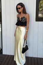 Lydia - Rhinestone Studded Crop Top