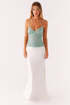 Vienna Mint Sparkle Sequin Top