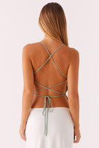Vienna - Mint Sparkle Sequin Top