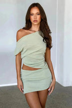 Zora - One-Shoulder Two-Piece Set