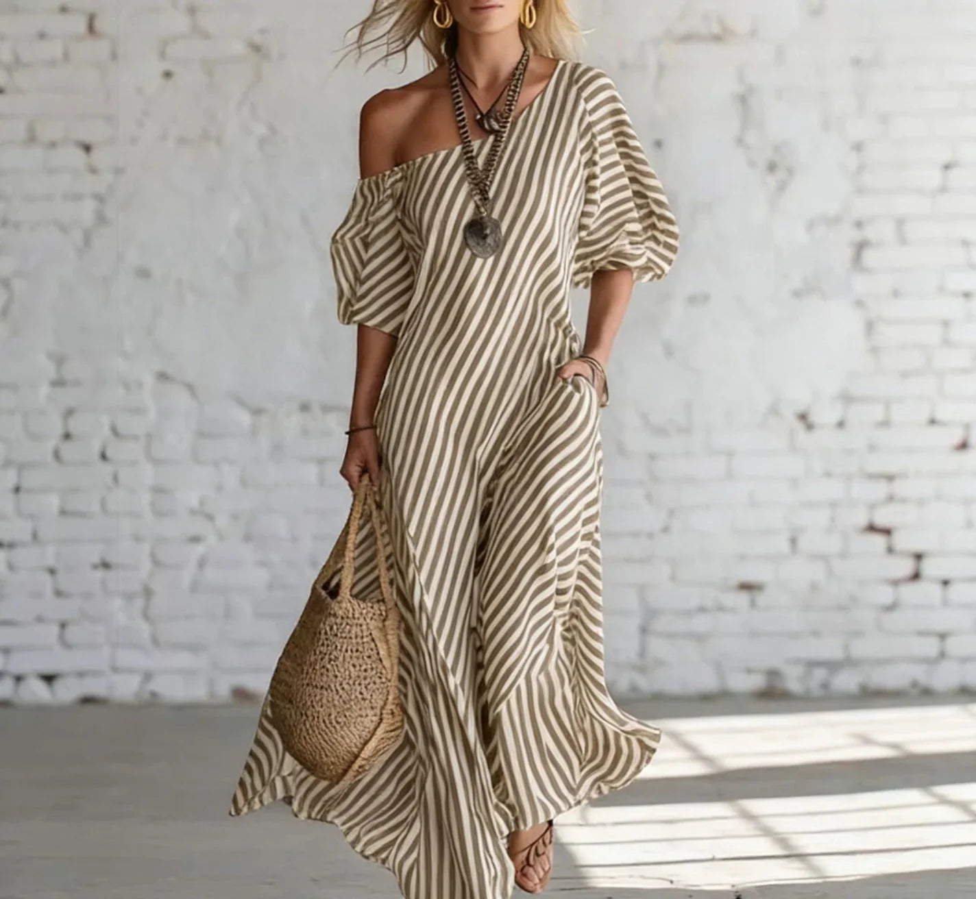 Alexia | Striped Maxi Dress