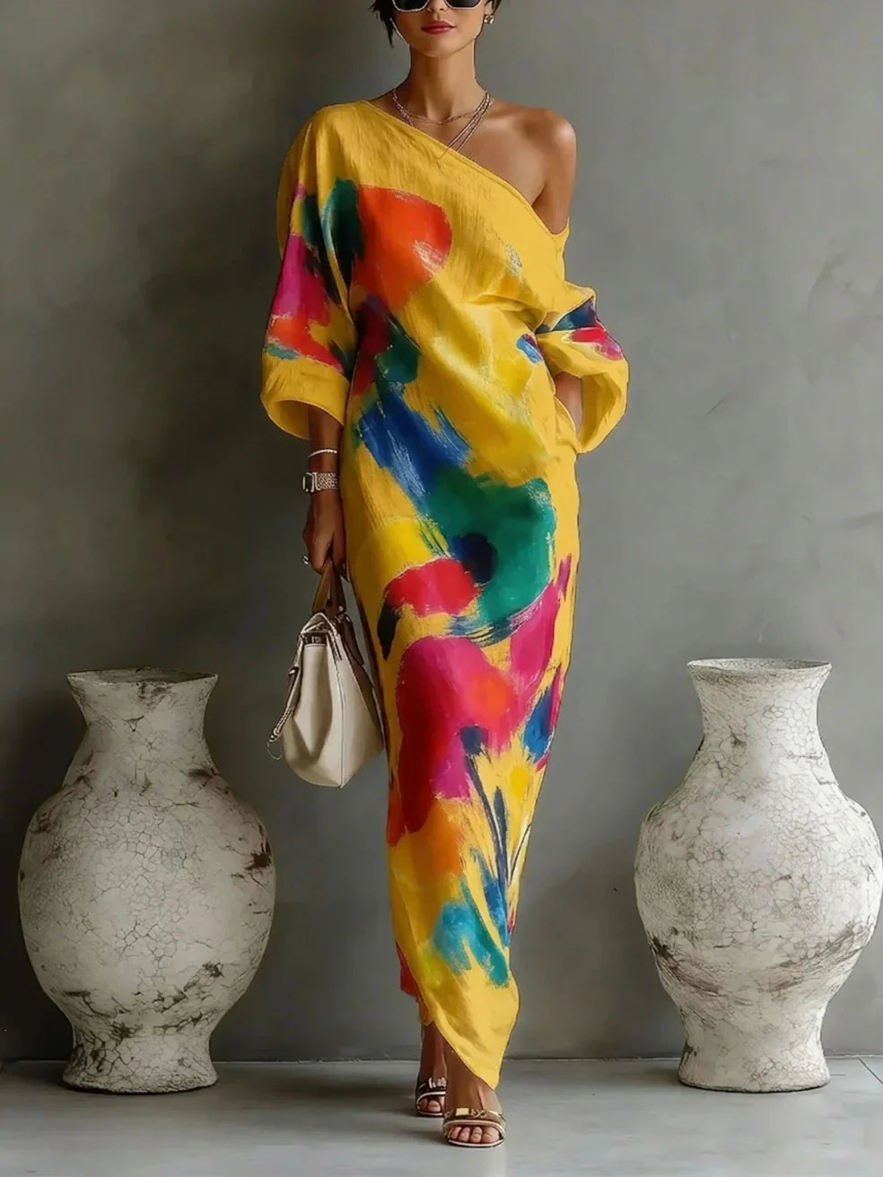 Davina | Abstract Print Maxi Dress