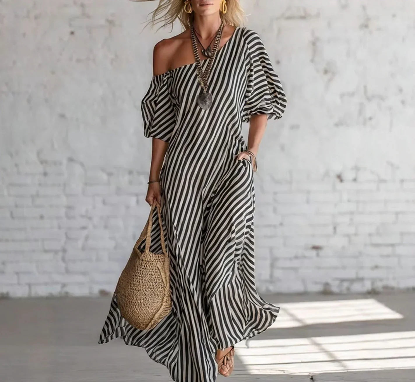 Alexia | Striped Maxi Dress