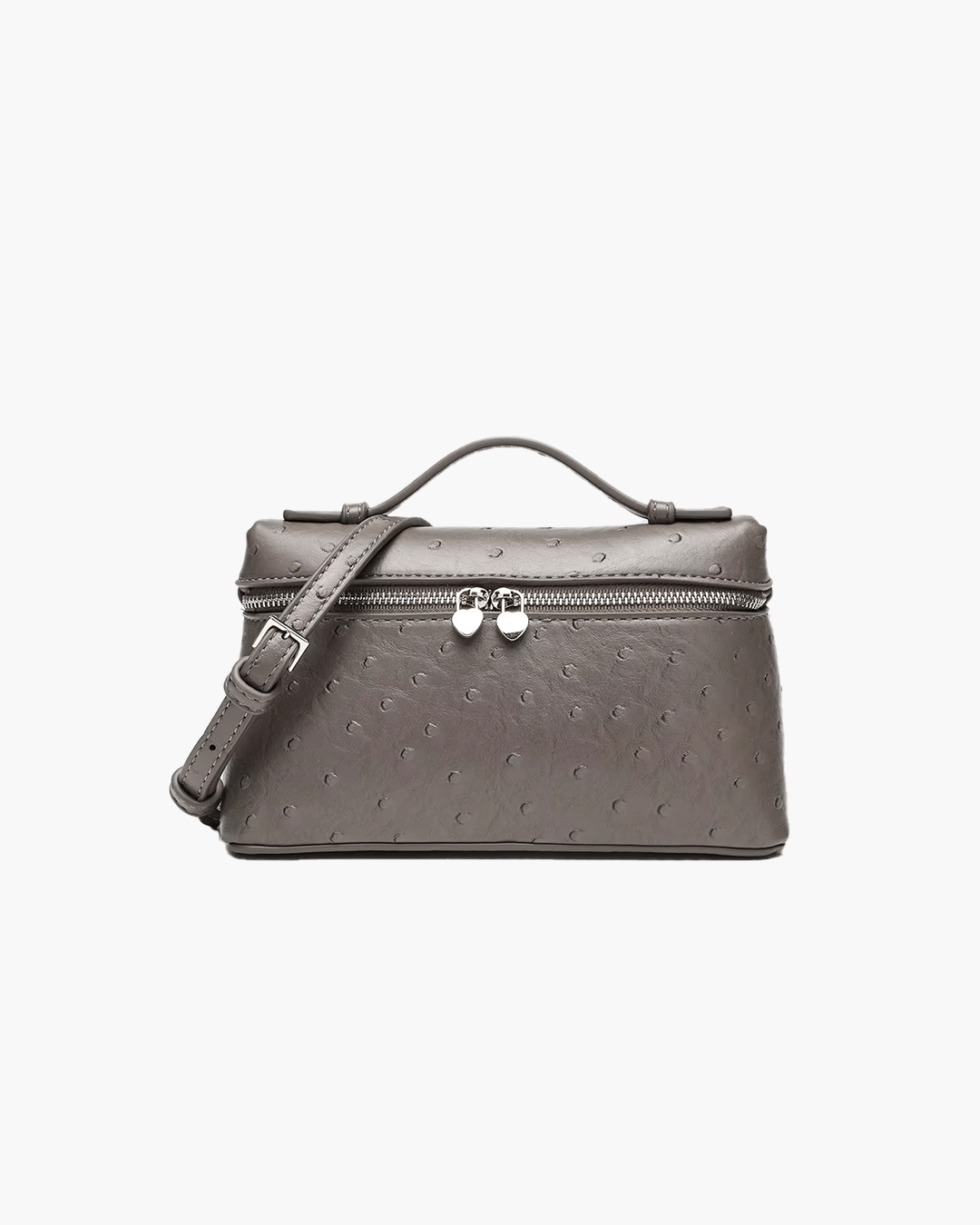 Harper Ostrich inspired Leather Vanity Bag