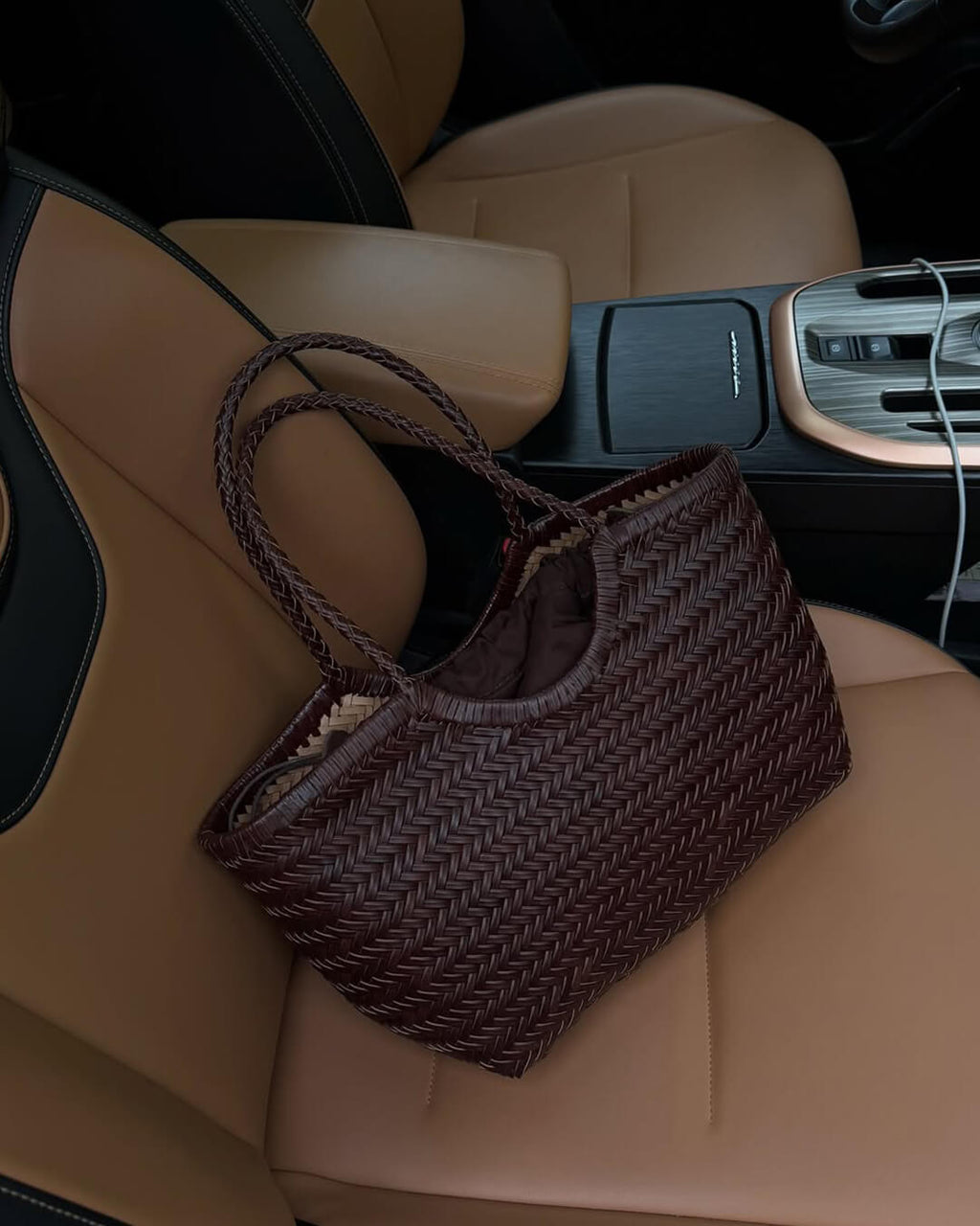 Rica Woven Faux Leather Bag