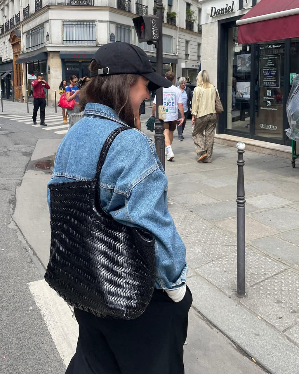 Rica Woven Faux Leather Bag