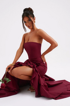 Seraphina - Ruffle Slit Maxi Dress