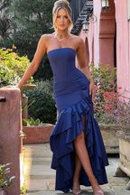 Seraphina - Ruffle Slit Maxi Dress