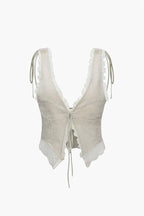 Leona - Front Tie-Top with Lace Trims