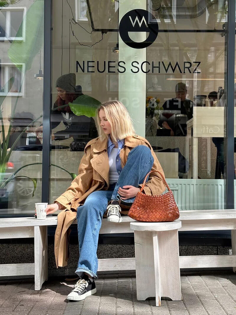 Marissa Vegan Leather Woven Bag Small