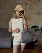 Marissa Vegan Leather Woven Bag Medium