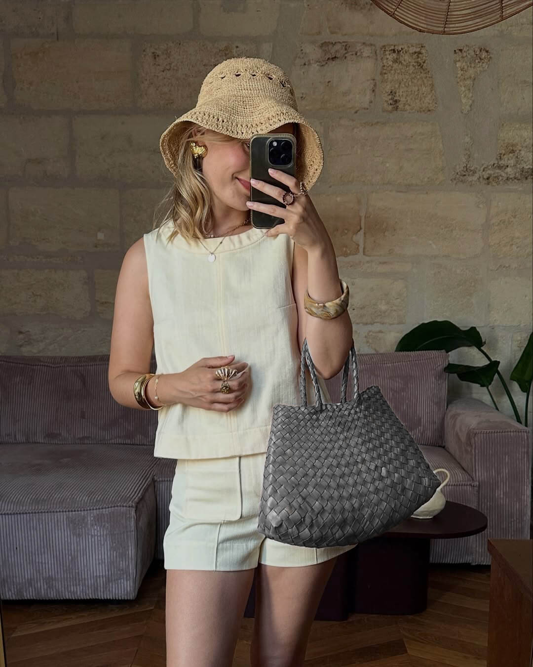 Marissa Vegan Leather Woven Bag Medium