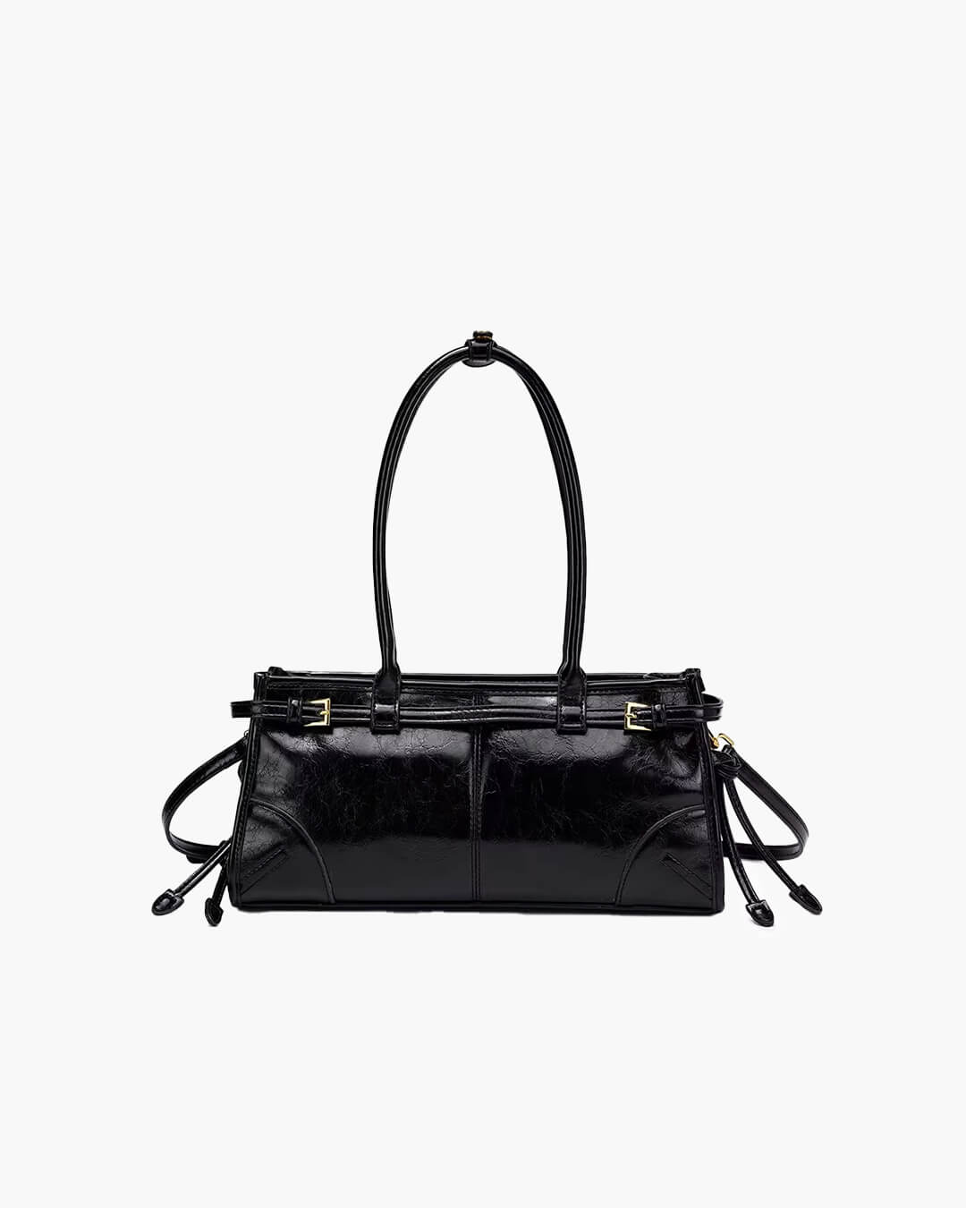 Luna Leather Shoulder Bag with Belt Detail