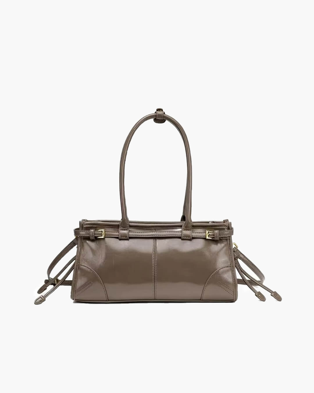 Luna Leather Shoulder Bag with Belt Detail
