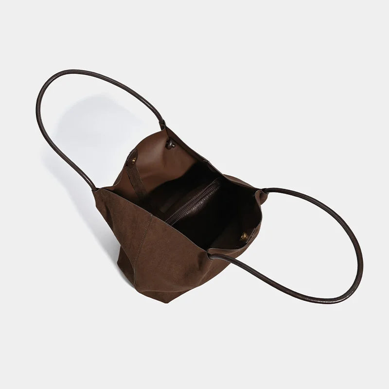 Cheska Suede Tote Bag with Pouch