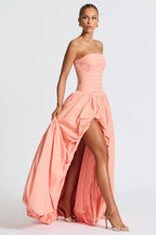 Jillian - Satin Ruffle Maxi Dress